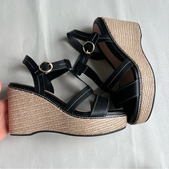 COLE HAAN Womens Black Platform Cloudfeel Wedge Espadrille Shoes 10B​ - Picture 2 of 8